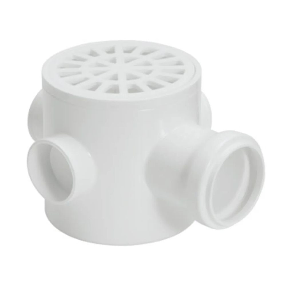 Caixa sifonada N64 branco redonda 100X100X50 Amanco