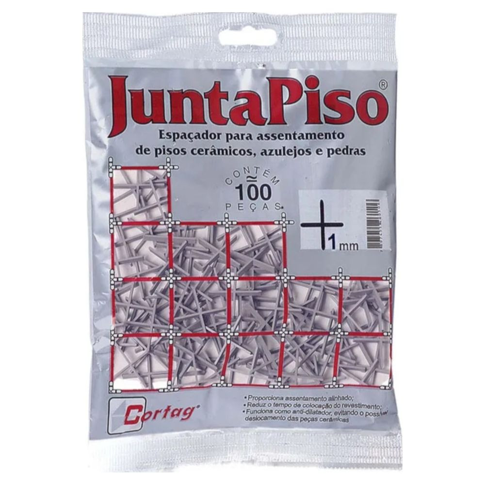 Espaçador Juntapiso 1mm com 100 unidades Cortag