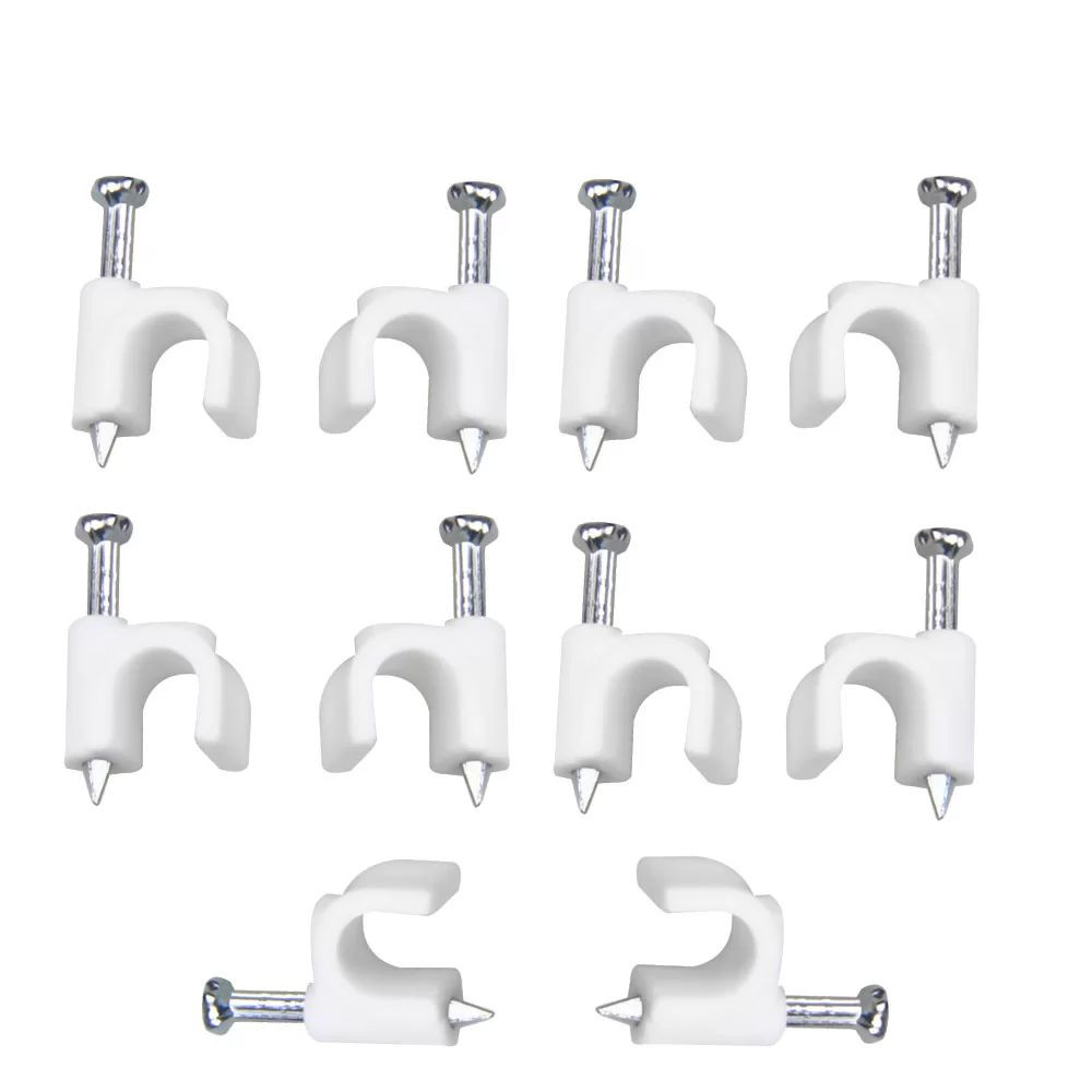 Fixador P/Cabo Coaxial 7mm 10Un Branco Bemfixa
