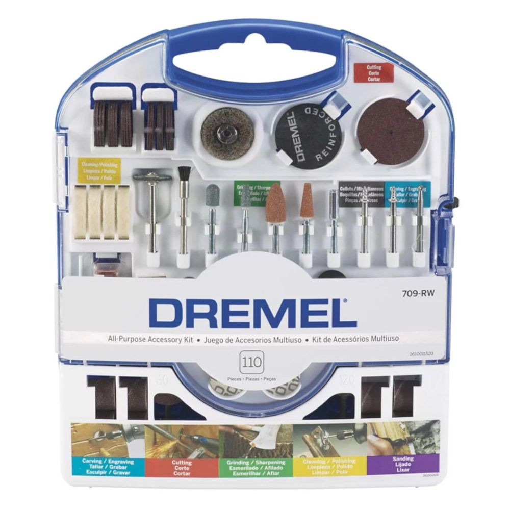Kit Mini Retifica Uso Geral 110Pcs Dremel