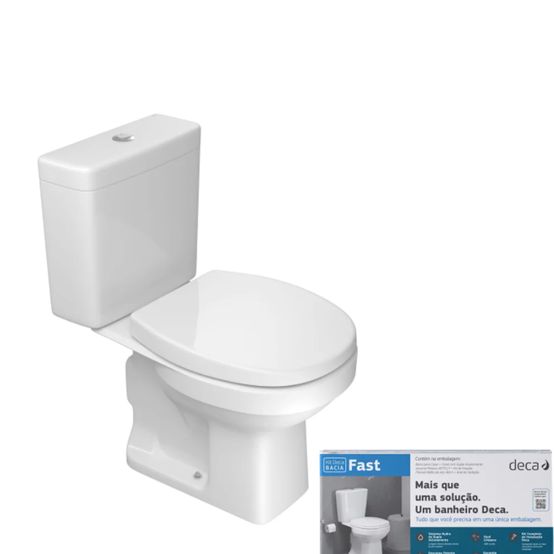Conjunto Deca Fast Bacia+Caixa+Assento Completo Branco