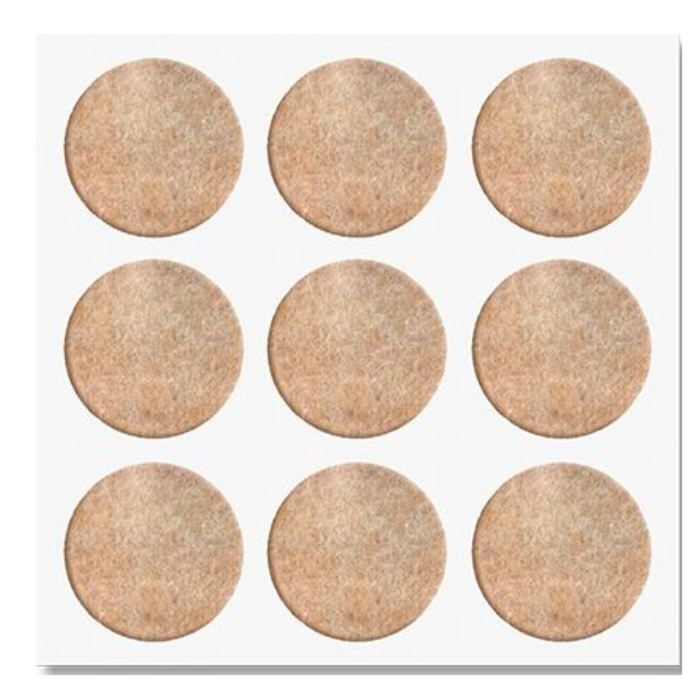 Protetor Adesivo de Feltro Marrom Redondo 20mm 18 unidades Bemfixa