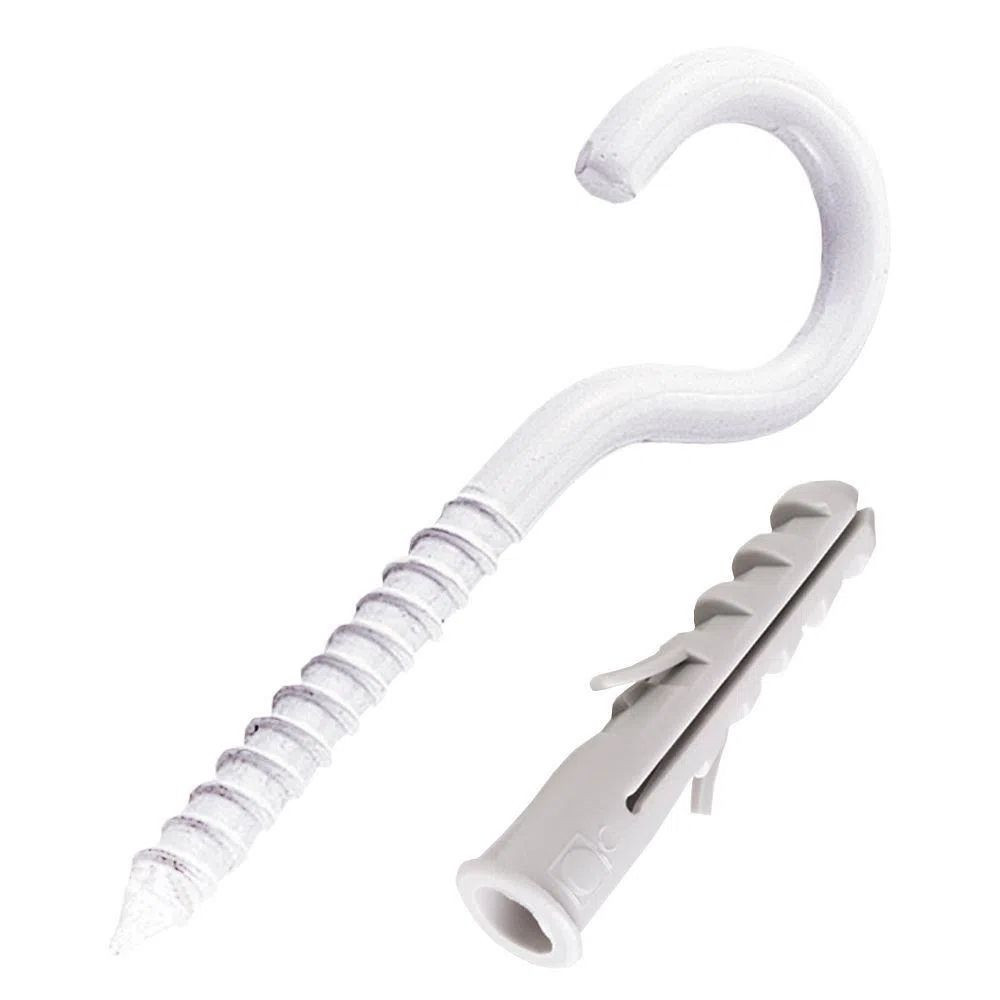 Gancho Bucha Branco C/Anel 5mm 4Un Bemfixa
