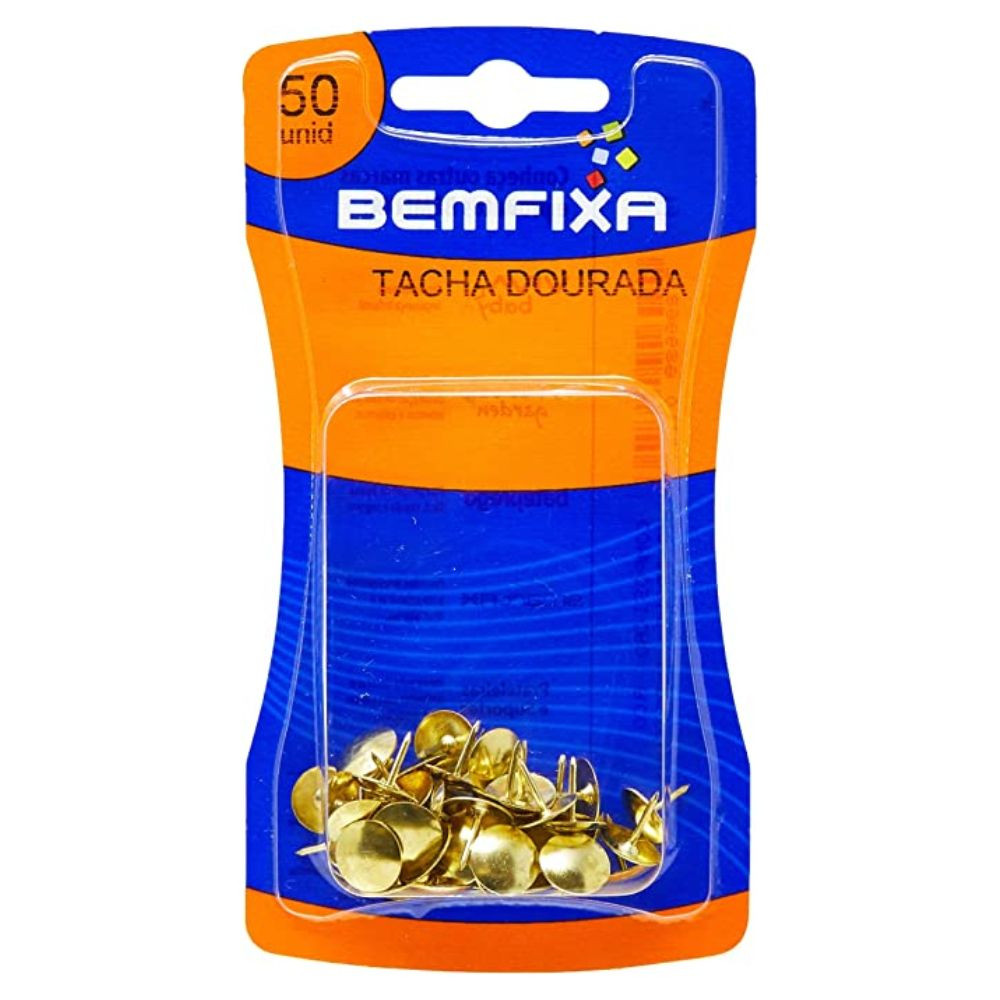 Tacha Dourada 50 Unidades Bemfixa