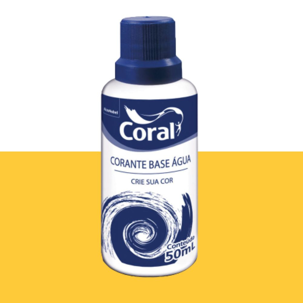 Corante B Água Amarelo 0.05L - Coral