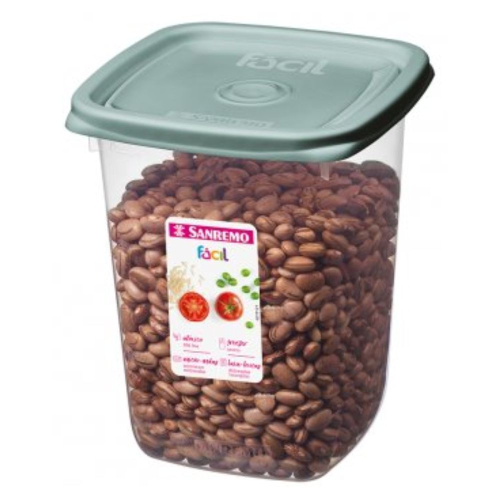 Pote Quadrado Plastico 800ml Sanremo