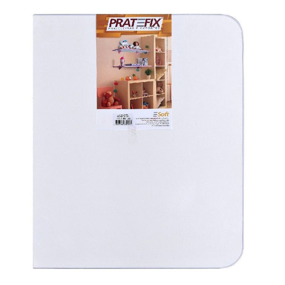 Prateleira de Madeira 45x60cm Soft com Suporte Branco Pratefix