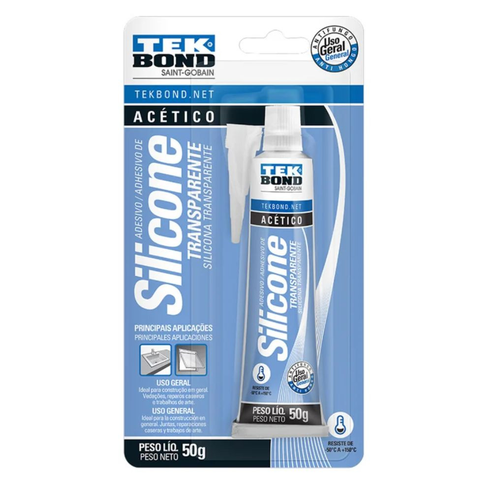 Silicone acético 50g transparente Tekbond