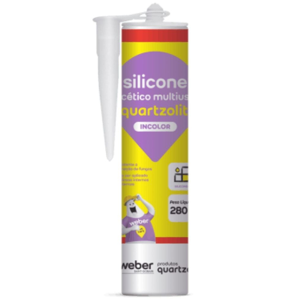 Silicone acético multiuso incolor 280g Quartzolit