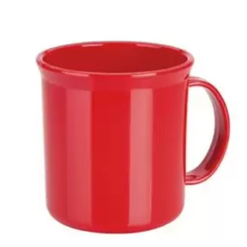 Caneca Plástica Escolar 350ml Vermelha OU