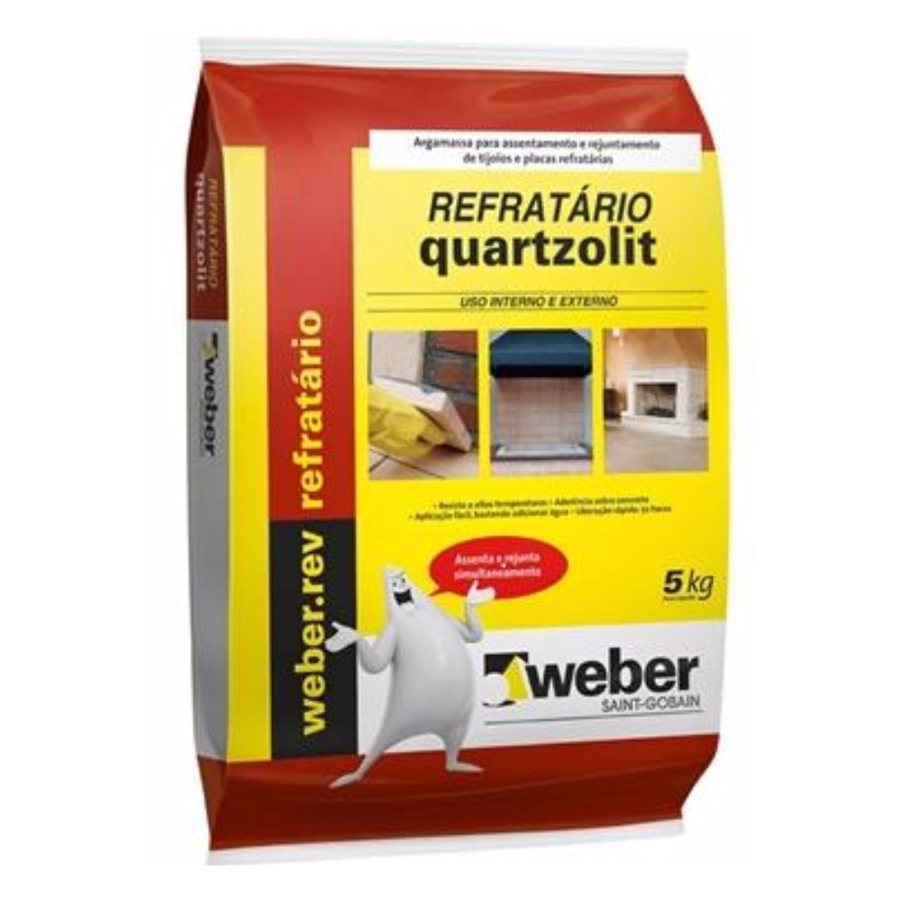 Argamassa Refratário 5kg Cinza Quartzolit