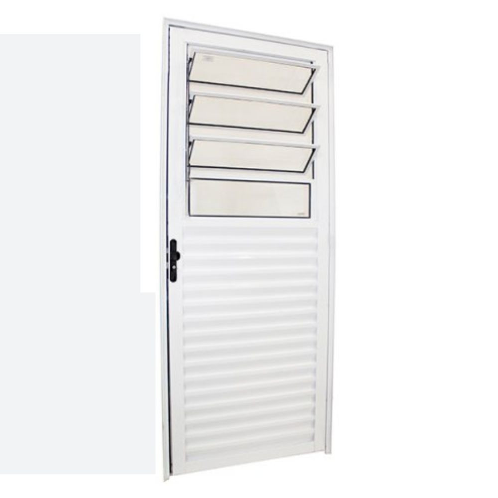 Porta Basculhante 210x80 Vidro Liso Esquerdo branco - TopMix