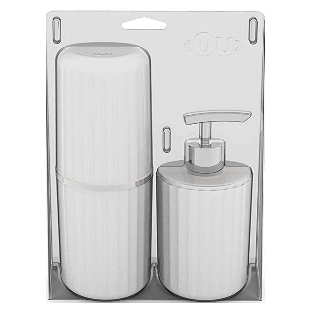Conjunto groove banheiro branco fosco OU