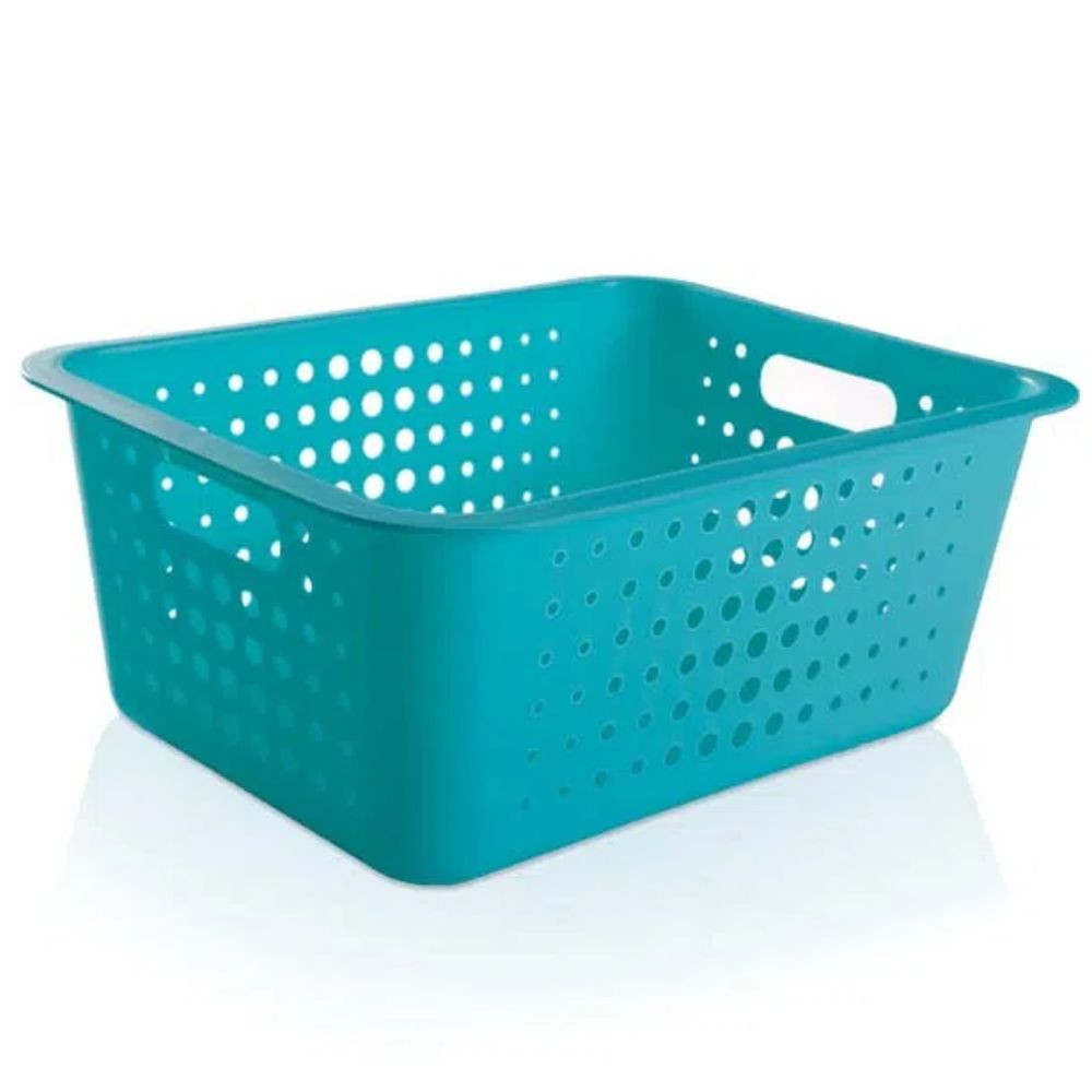 Cesta Organizadora Grande 41x31x16,5cm Azul OU