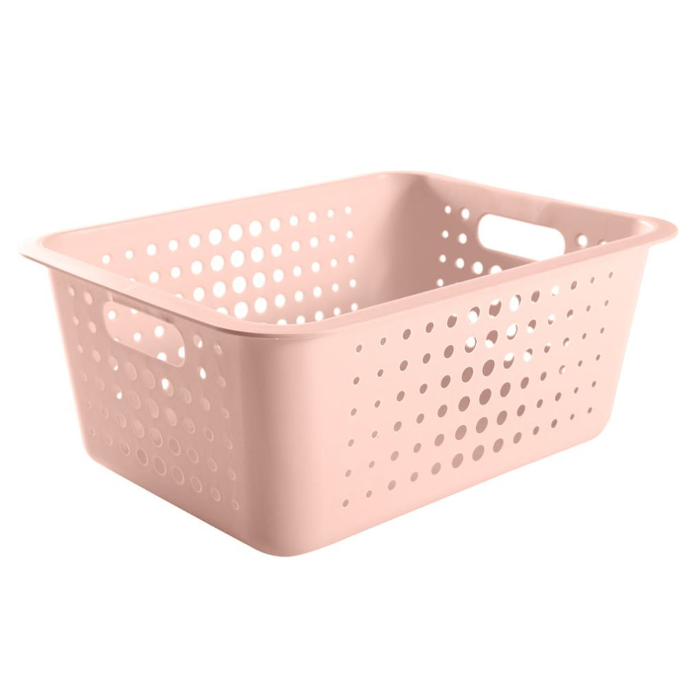 Cesta Organizadora Grande 41x31x16,5cm Rosa OU