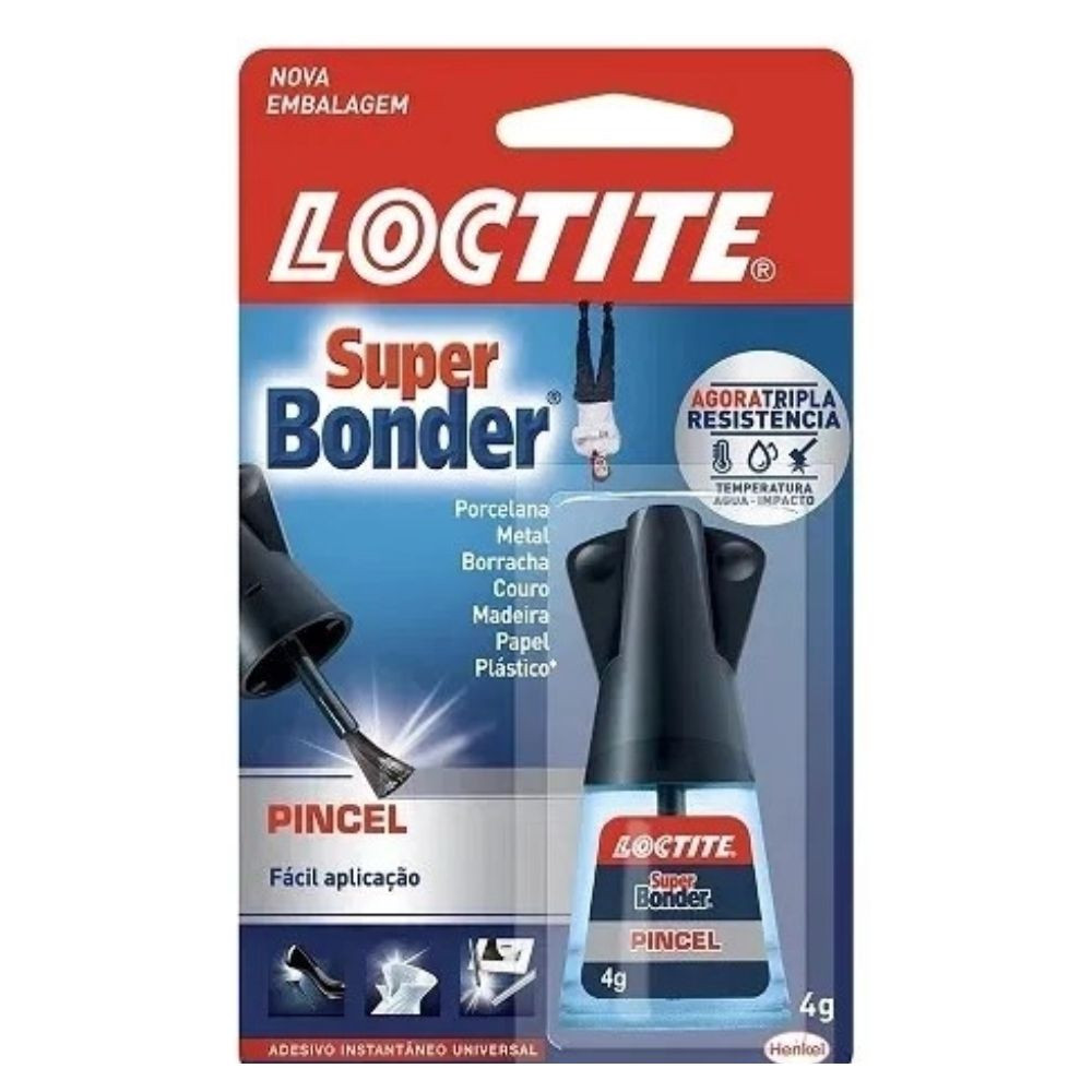 Cola De Alta Resistencia Super Bonder Pincel 4g Loctite