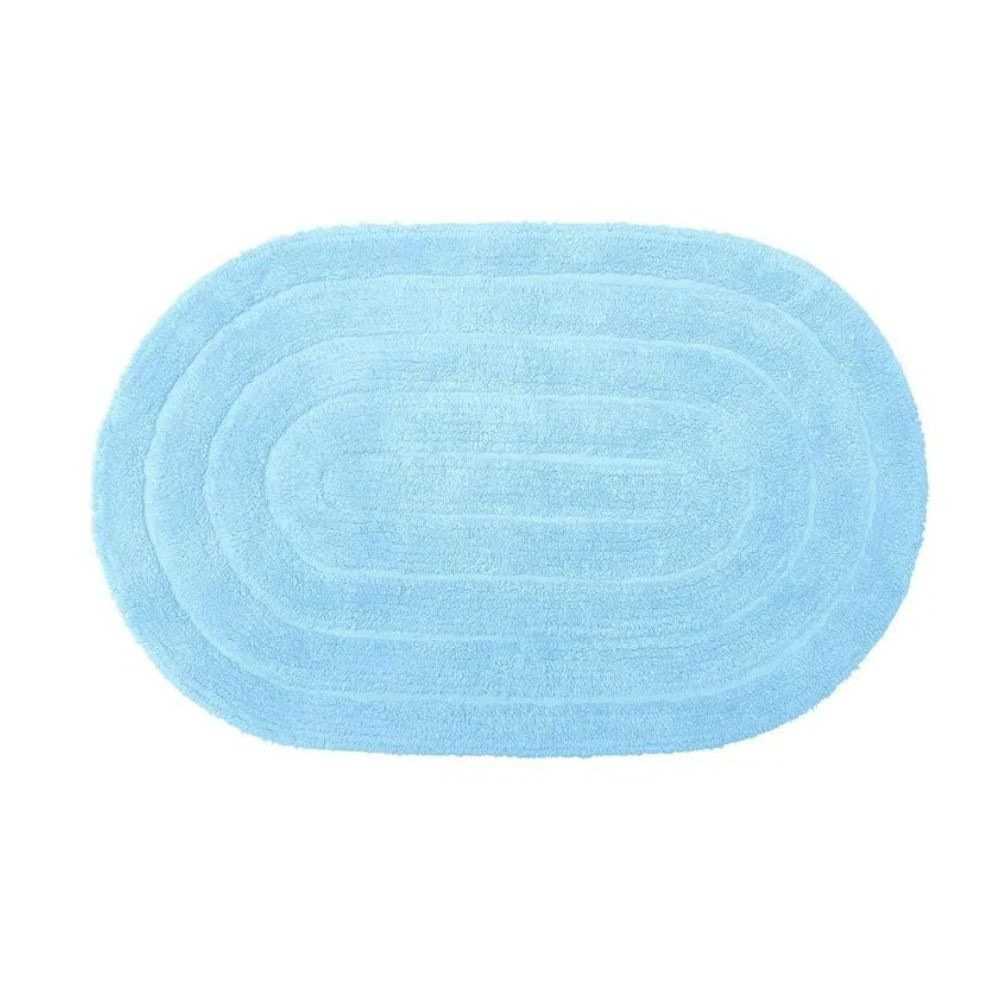 Tapete para Banheiro Allegro Azul Céu Oval 40cmx60cm Kapazi