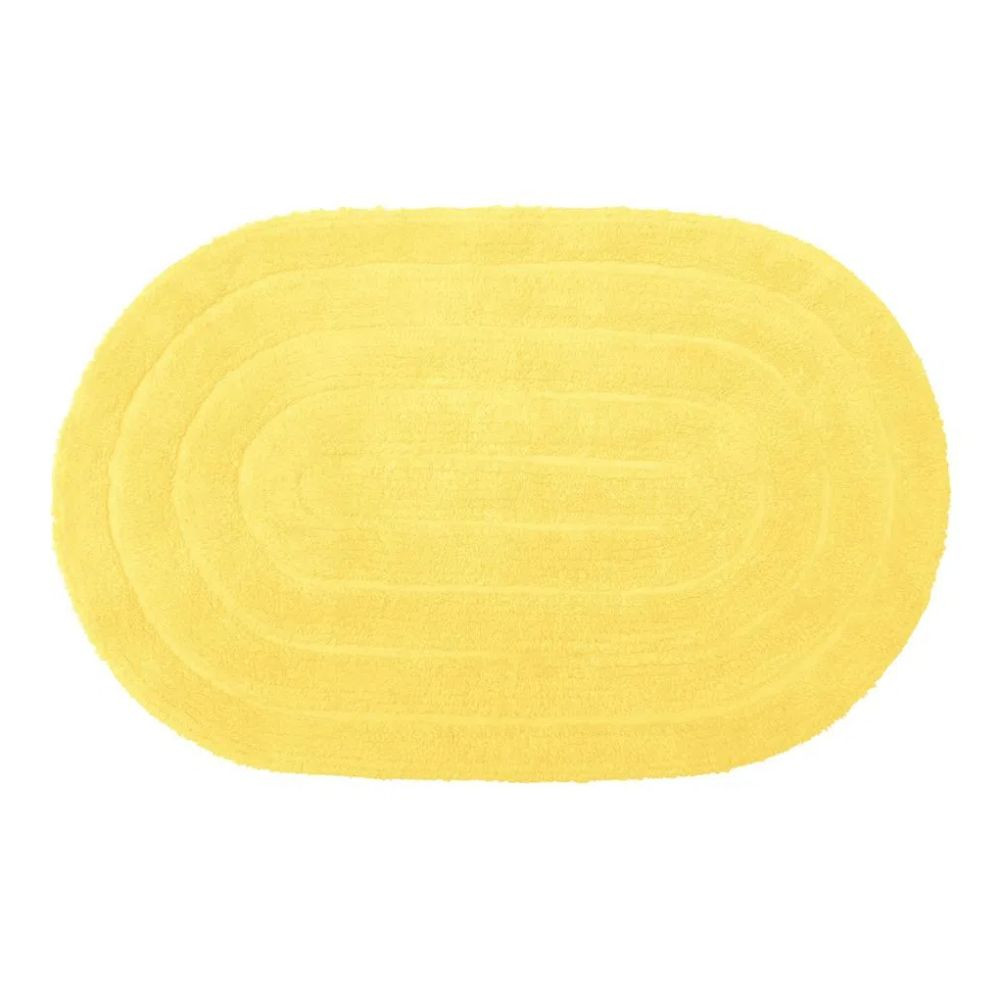 Tapete para Banheiro Allegro Amarelo Oval 40cm x 60cm Kapazi