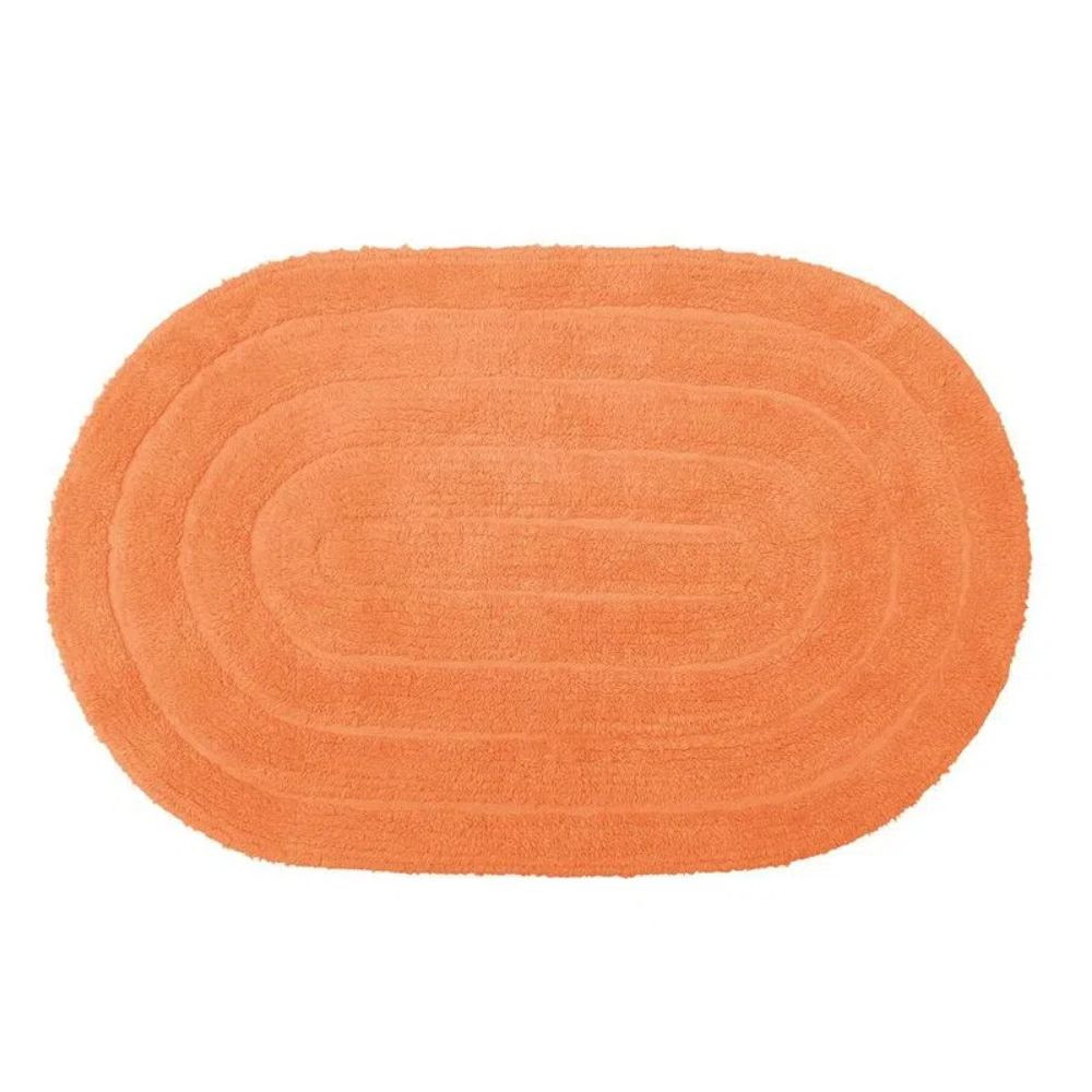 Tapete para Banheiro Allegro Laranja Oval 40cm x 60cm Kapazi