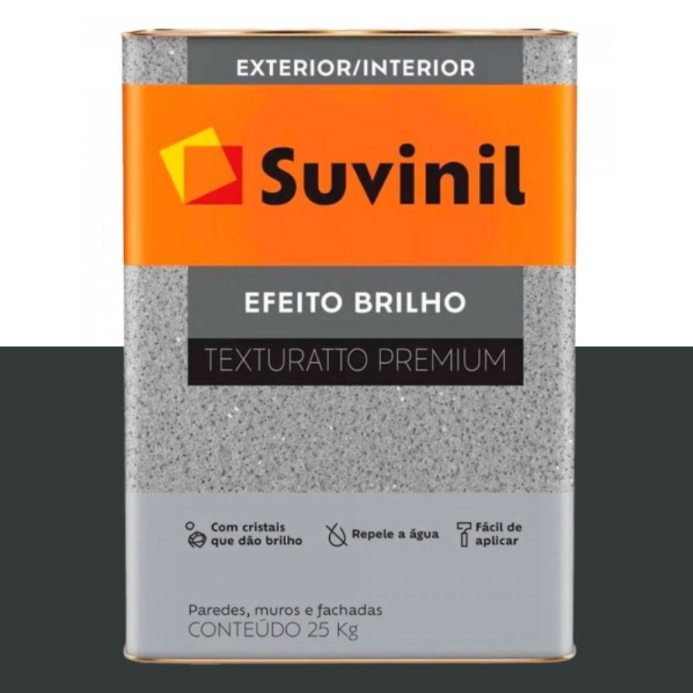 Textura efeito brilho preto 25kg Suvinil