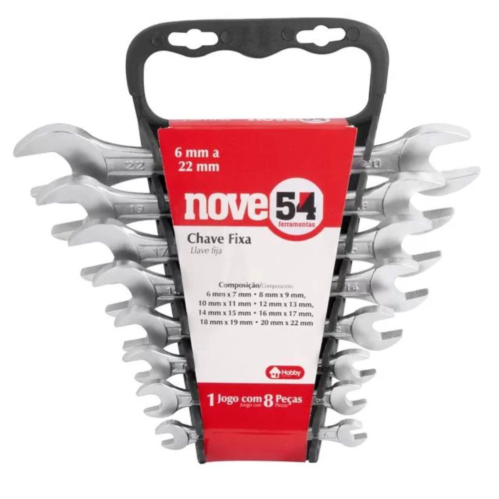 Jogo de Chaves Fixas 6-22MM 8PCS 954 Vonder