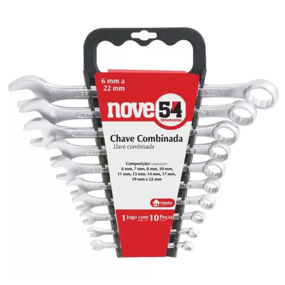 Jogo de Chaves Combinadas 6-22MM 10PCS 954 Vonder