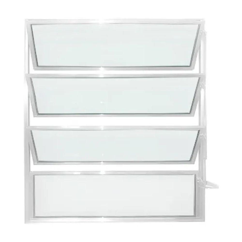 Basculante 80X80 Home Vidro Liso 4F Branca Quality
