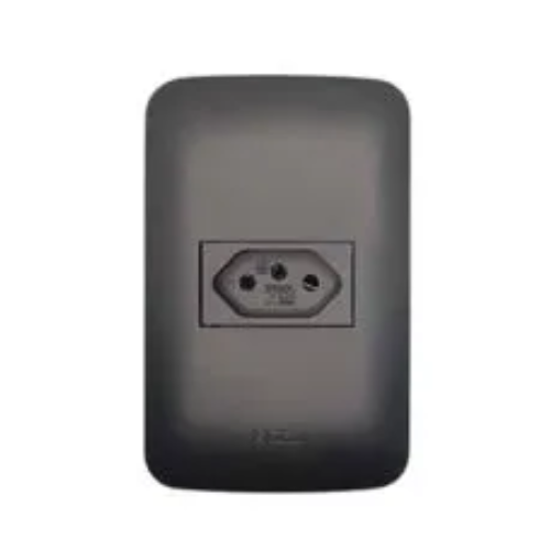 Tomada 2P+T 10A Preta Canoa Romazi