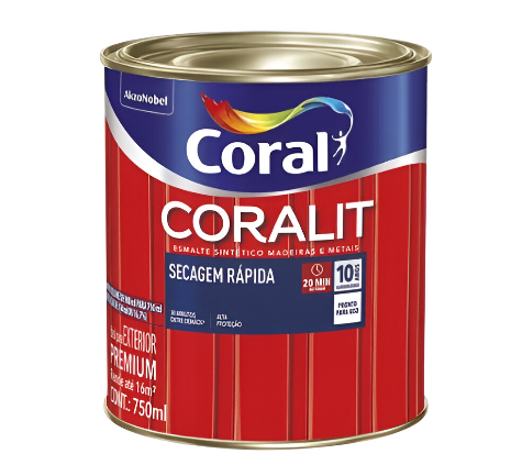Esmalte Coral Coralit Secagem Rápida Brilhante Branco 750ml