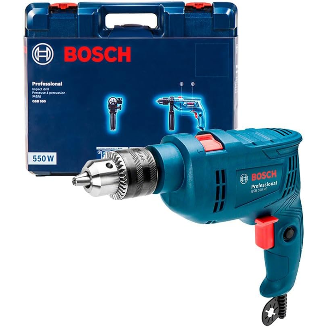 Furadeira Bosch Impacto Gsb 550 Re Maleta 550W 220V