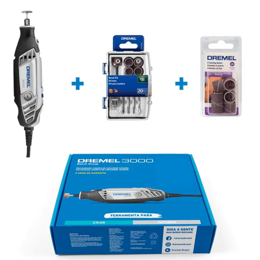 Microretífica Dremel 3000 Kit433+Mk733 220V