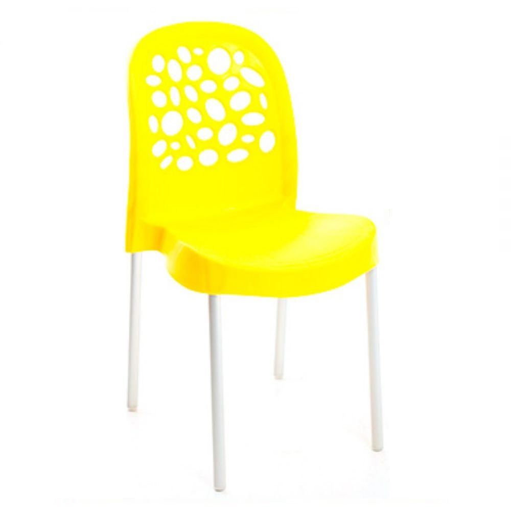 Cadeira Forte Plástico Amarela Deluxe