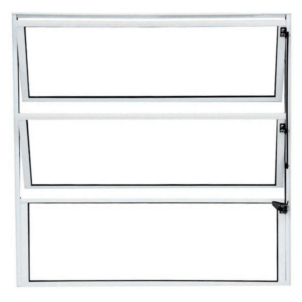 BASCULANTE DE ALUMINIO 60X60 BRANCO VIDRO LISO QUALITY