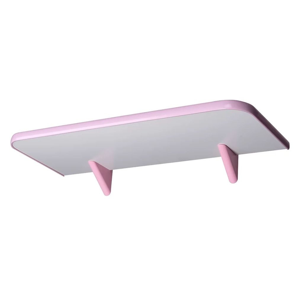 Prateleira soft 30X90 com suporte branco/rosa Pratefix