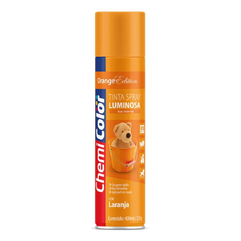 Tinta spray luminosa laranja 400ml Chemicolor