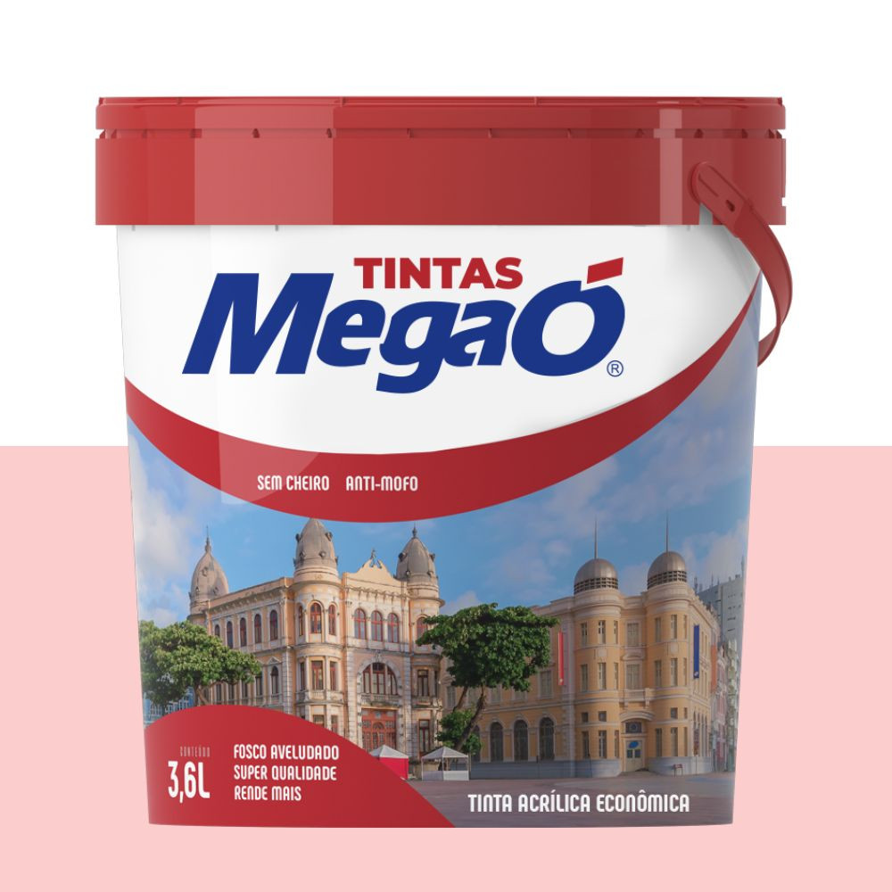 Tinta Economica Acrílica Rosa Petala 3.6L MegaÓ