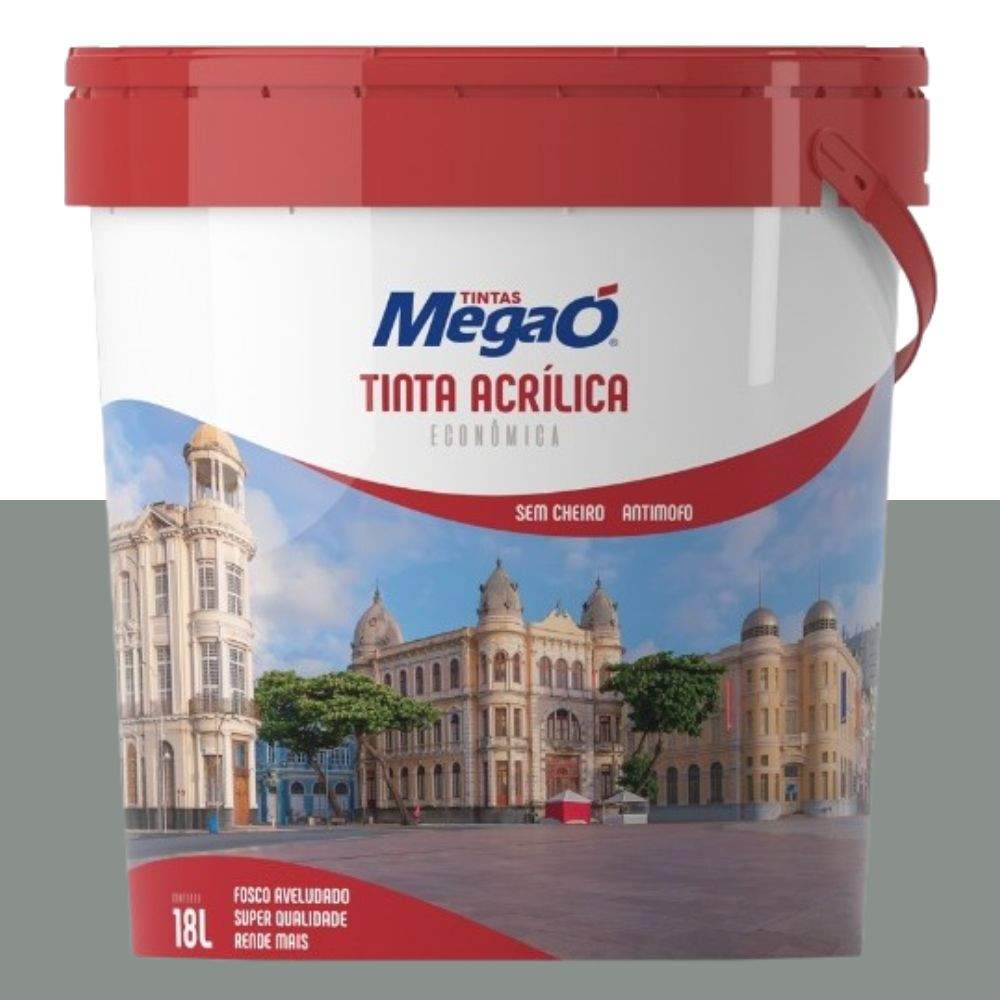 Tinta Economica Acrílica Cinza Platina 18L MegaÓ