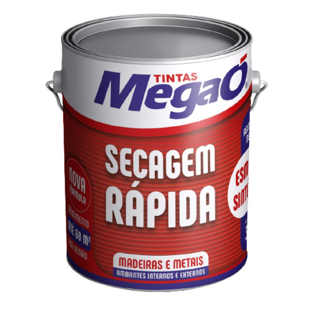 Esmalte Secagem Rápida Alto Brilho Branco 900ml MegaÓ