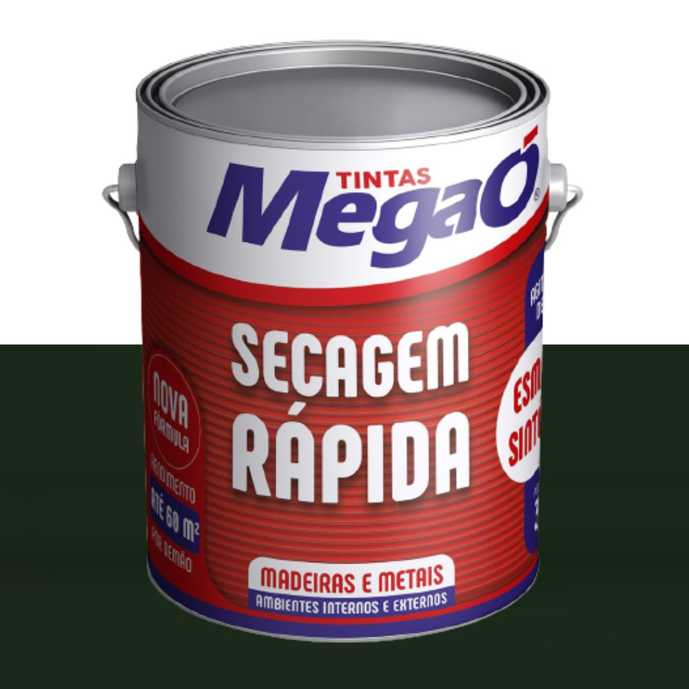 Esmalte Secagem Rápida Alto Brilho Verde Folha 900ml MegaÓ
