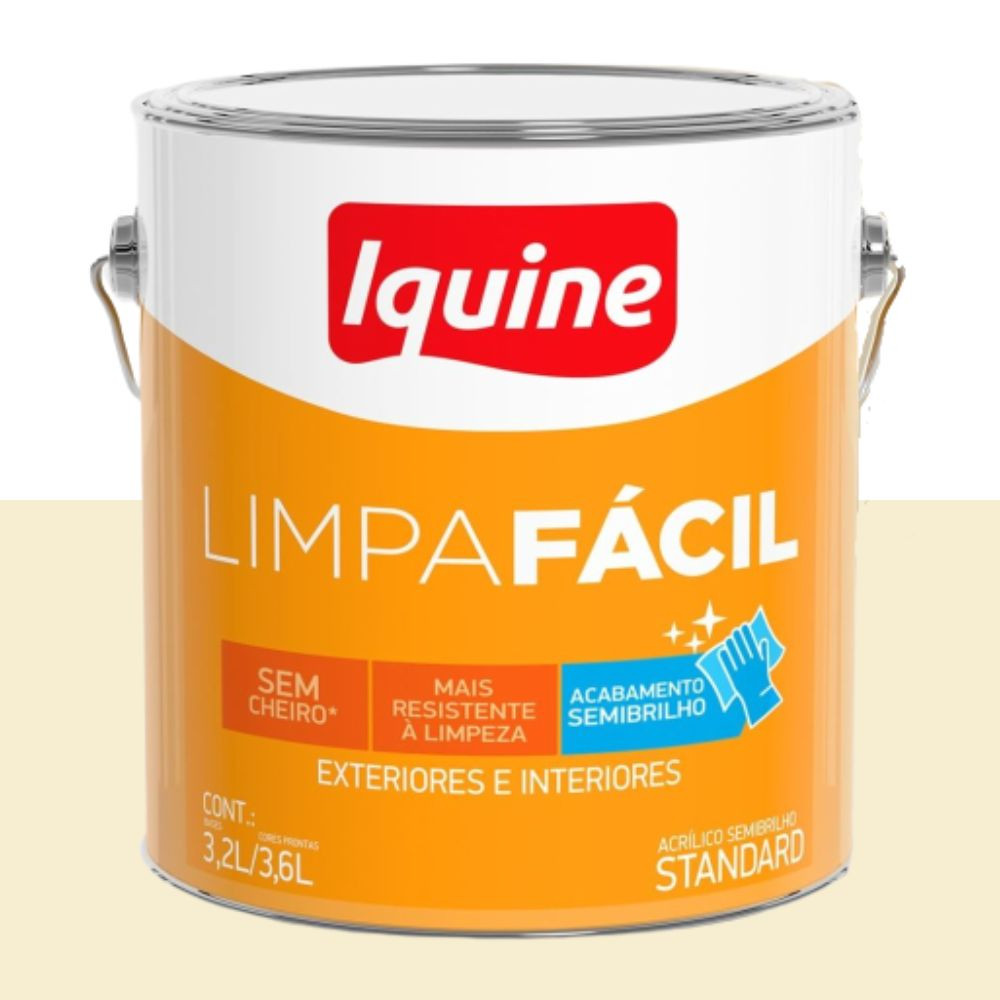 Tinta limpa fácil semibrilho pérola 3.6L Iquine