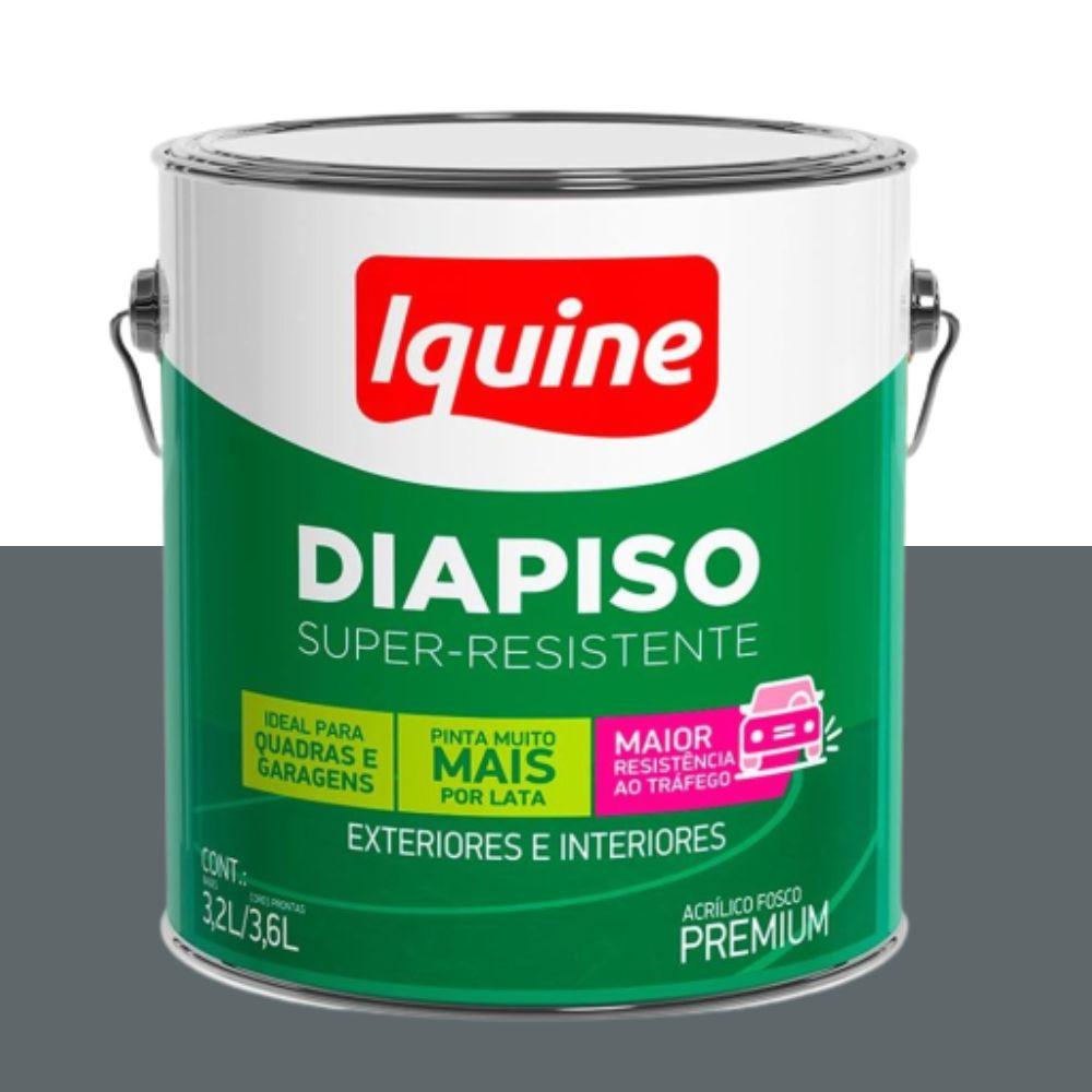 Tinta diapiso acrílica cinza escuro 3.6L Iquine