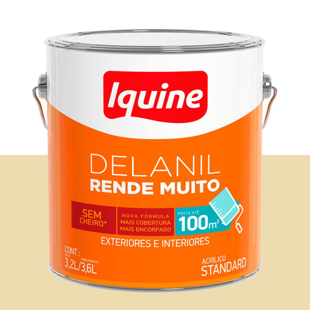 Tinta delanil acrílica fosca marfim 3.6L Iquine