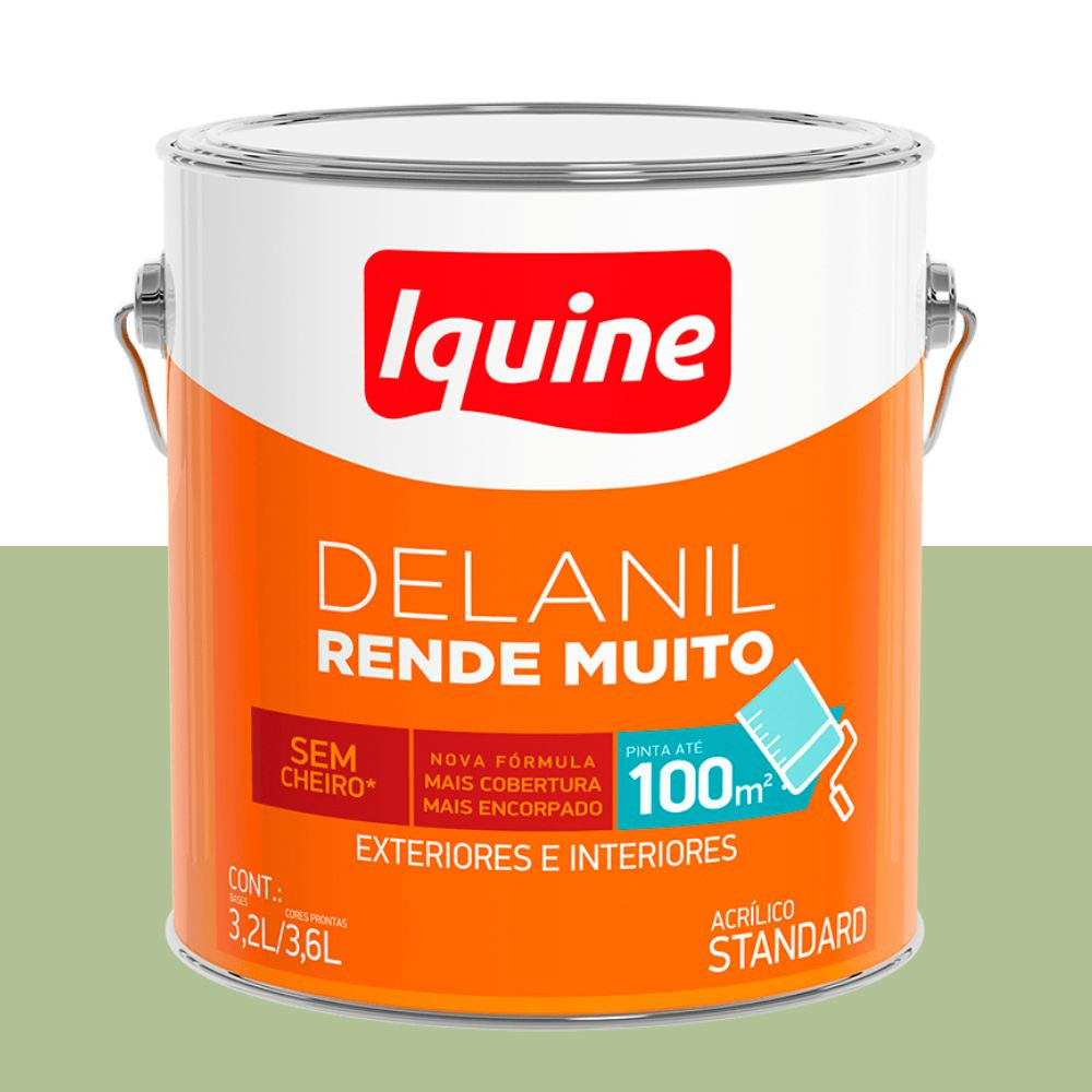 Tinta delanil acrílica fosca verde kiwi 3.6L Iquine