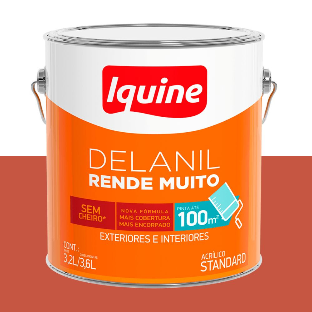 Tinta delanil acrílica fosca areia vermelha 3.6L Iquine