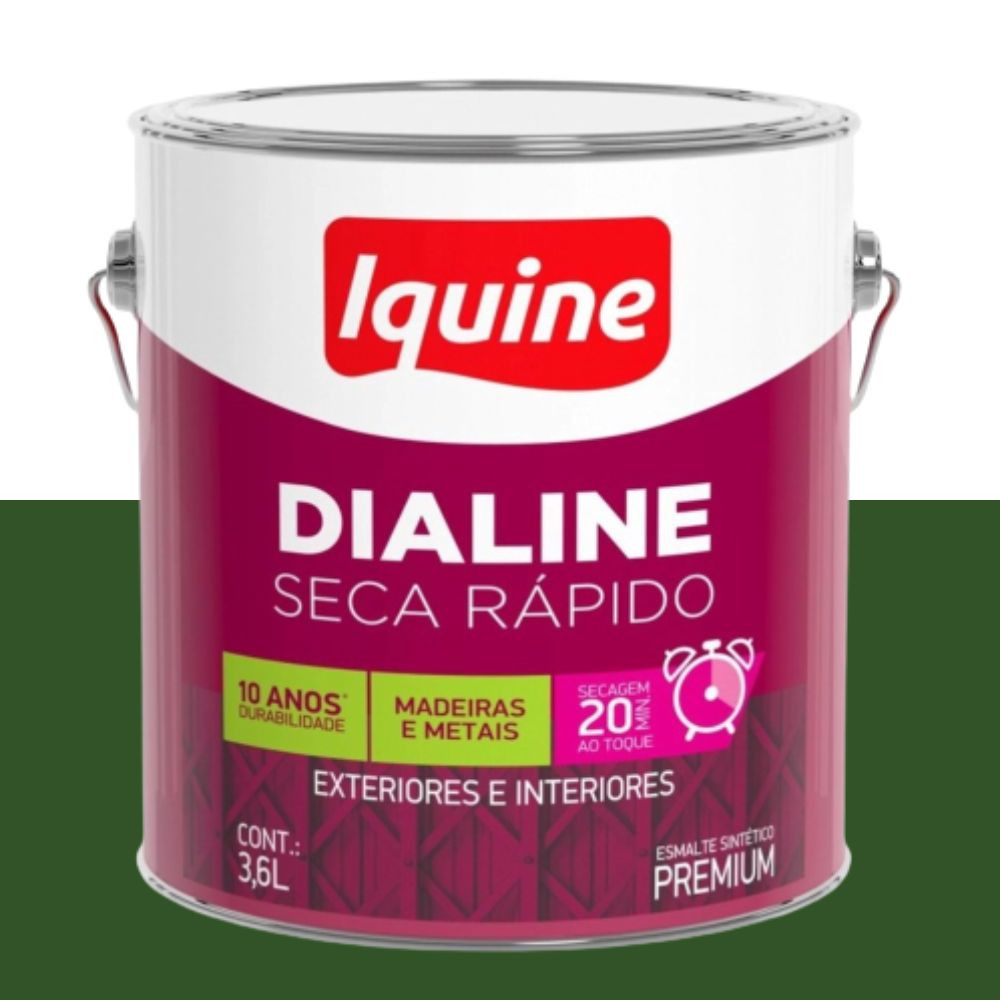 Esmalte dialine secagem rápida alta brilho verde folha 3.6L Iquine