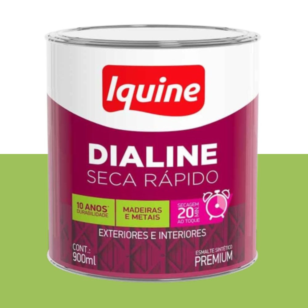 Esmalte dialine secagem rápida alto brilho verde limão 0.9L Iquine