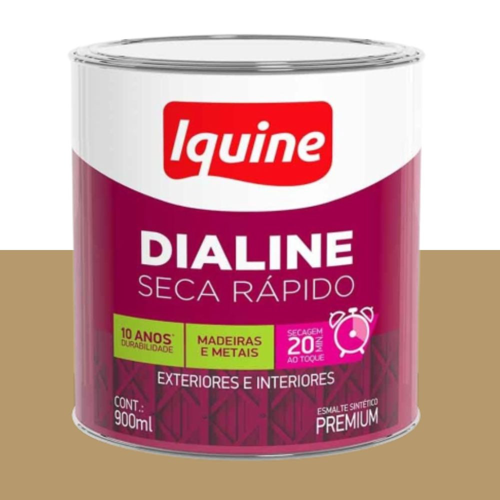 Esmalte Dialine Seca Rápido Alto Brilho Dourado 0.9L Iquine