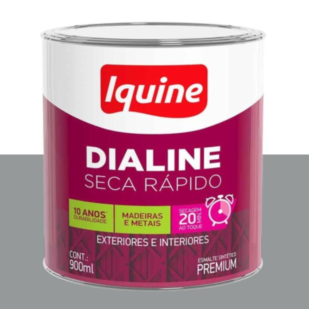 Esmalte dialine base água alto brilho alumínio 0.9L Iquine