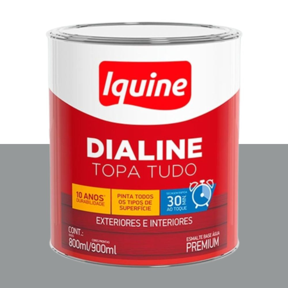 Esmalte dialine base água alto brilho platina 900ML Iquine