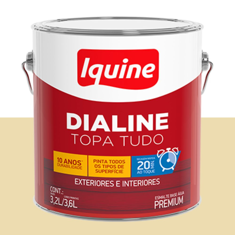 Esmalte dialine base água alto brilho marfim 3.6L Iquine